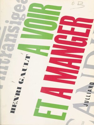 cover image of À voir et à manger